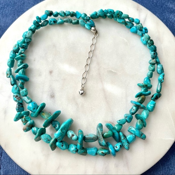 Jay King Jewelry - Jay King Double Strand Nugget Turquoise Sterling Silver Necklace